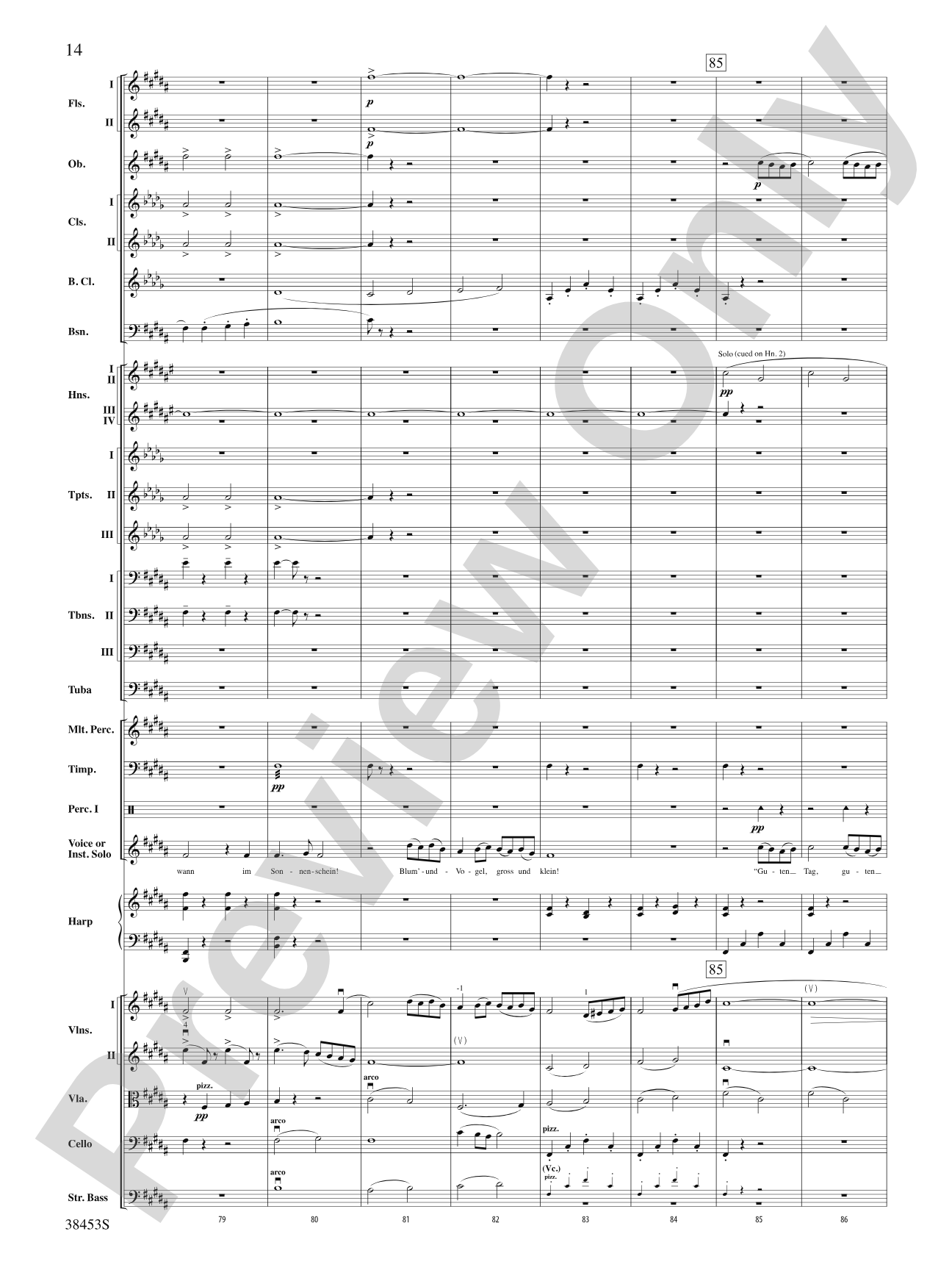 Ging heut Morgen übers Feld: Full Orchestra Conductor Score & Parts