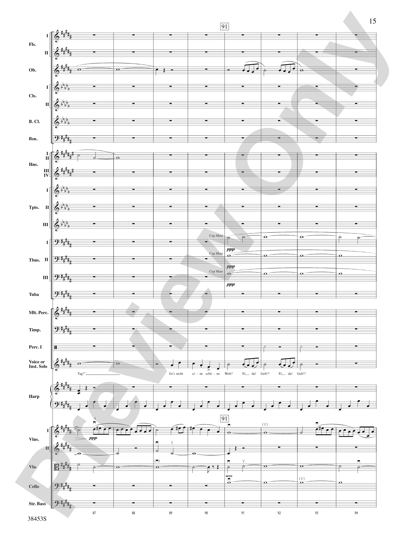 Ging heut Morgen übers Feld: Full Orchestra Conductor Score & Parts