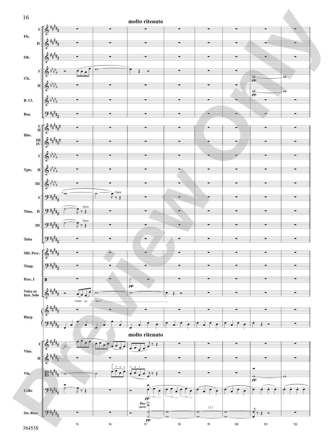 Ging heut Morgen übers Feld: Full Orchestra Conductor Score & Parts