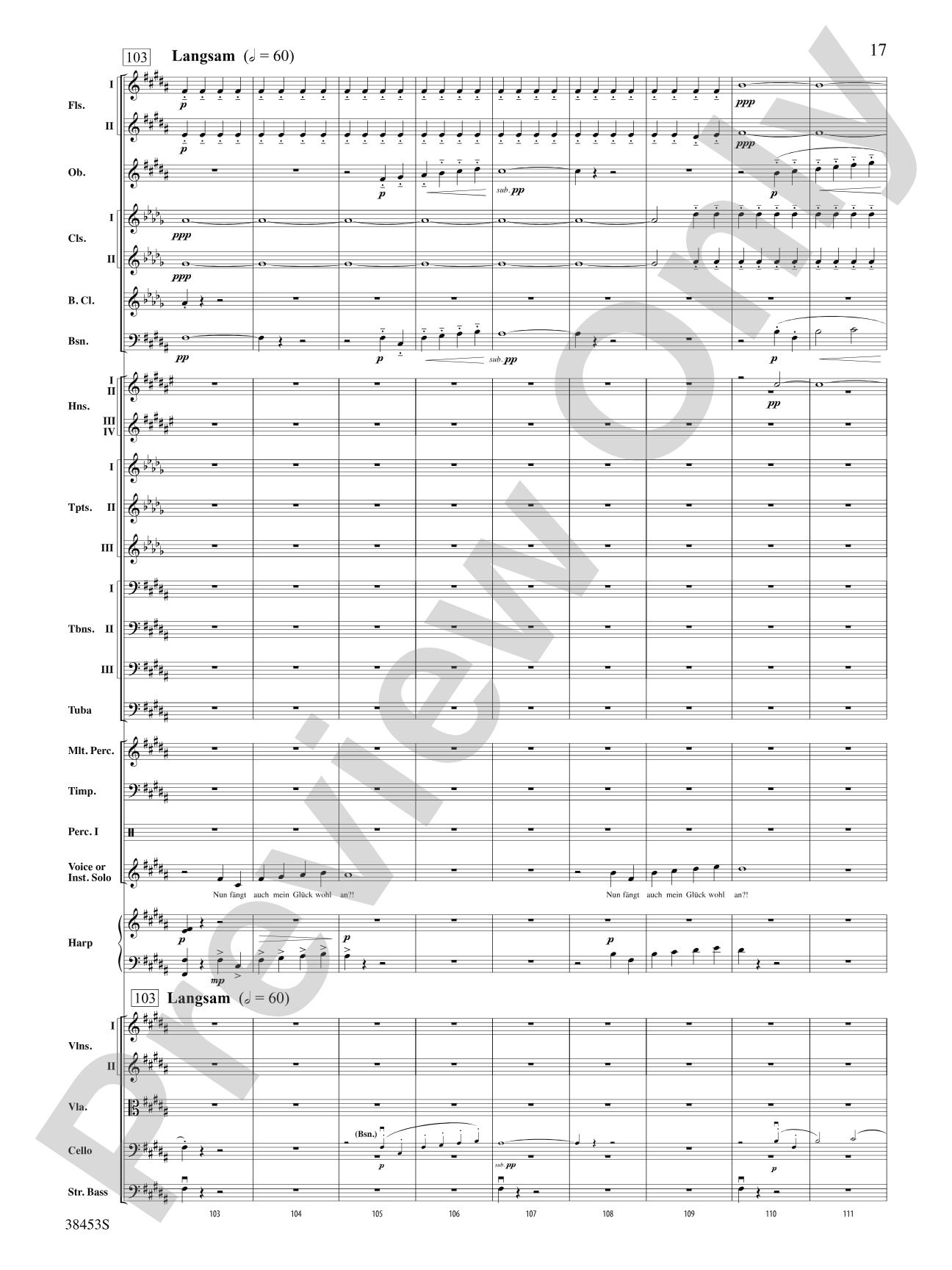 Ging heut Morgen übers Feld: Full Orchestra Conductor Score & Parts