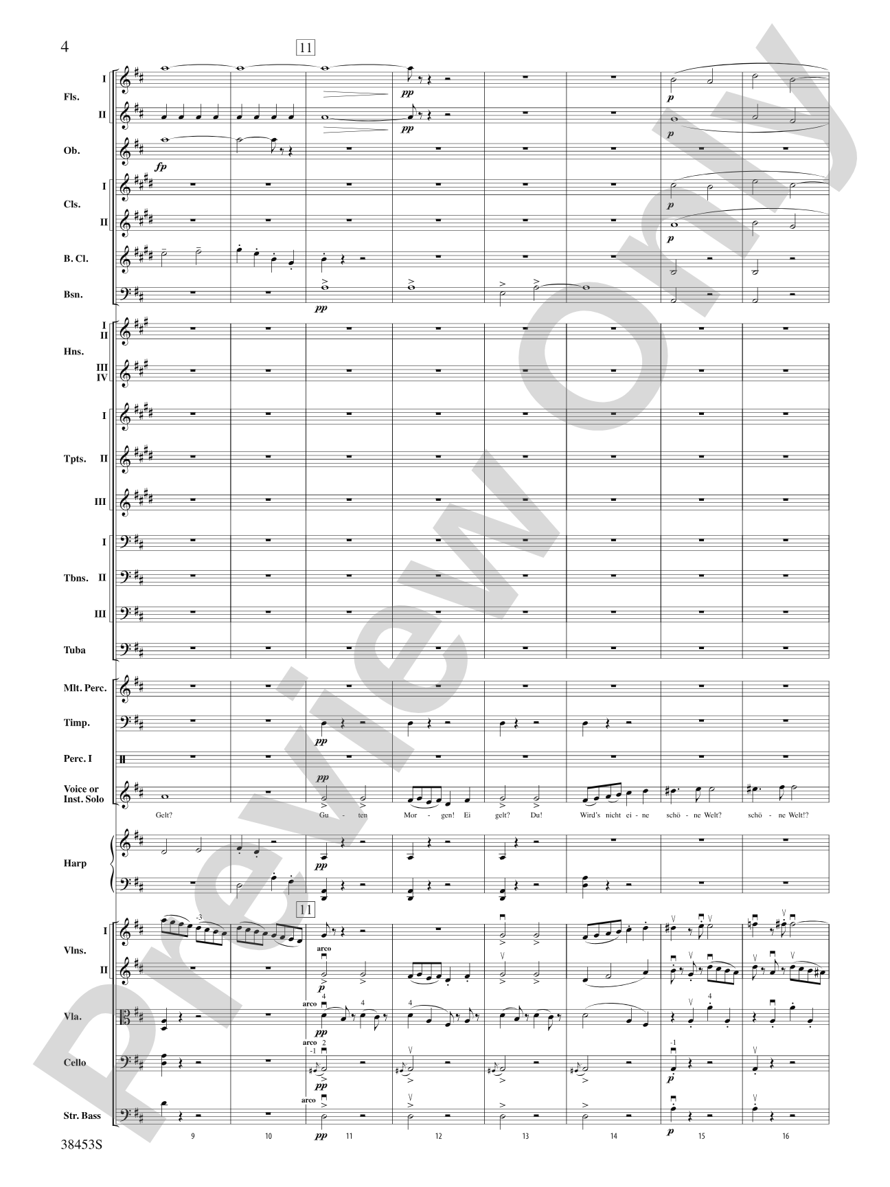 Ging heut Morgen übers Feld: Full Orchestra Conductor Score & Parts