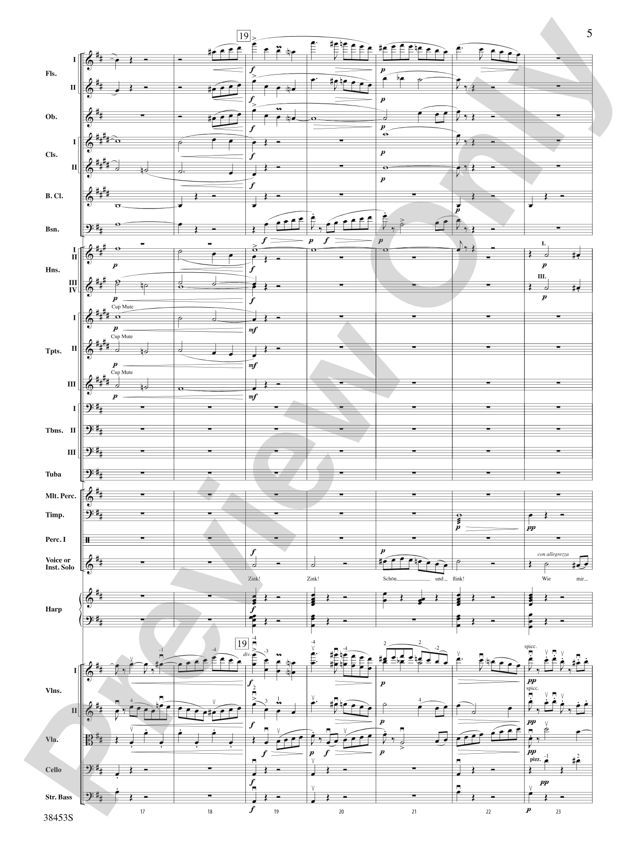 Ging heut Morgen übers Feld: Full Orchestra Conductor Score & Parts