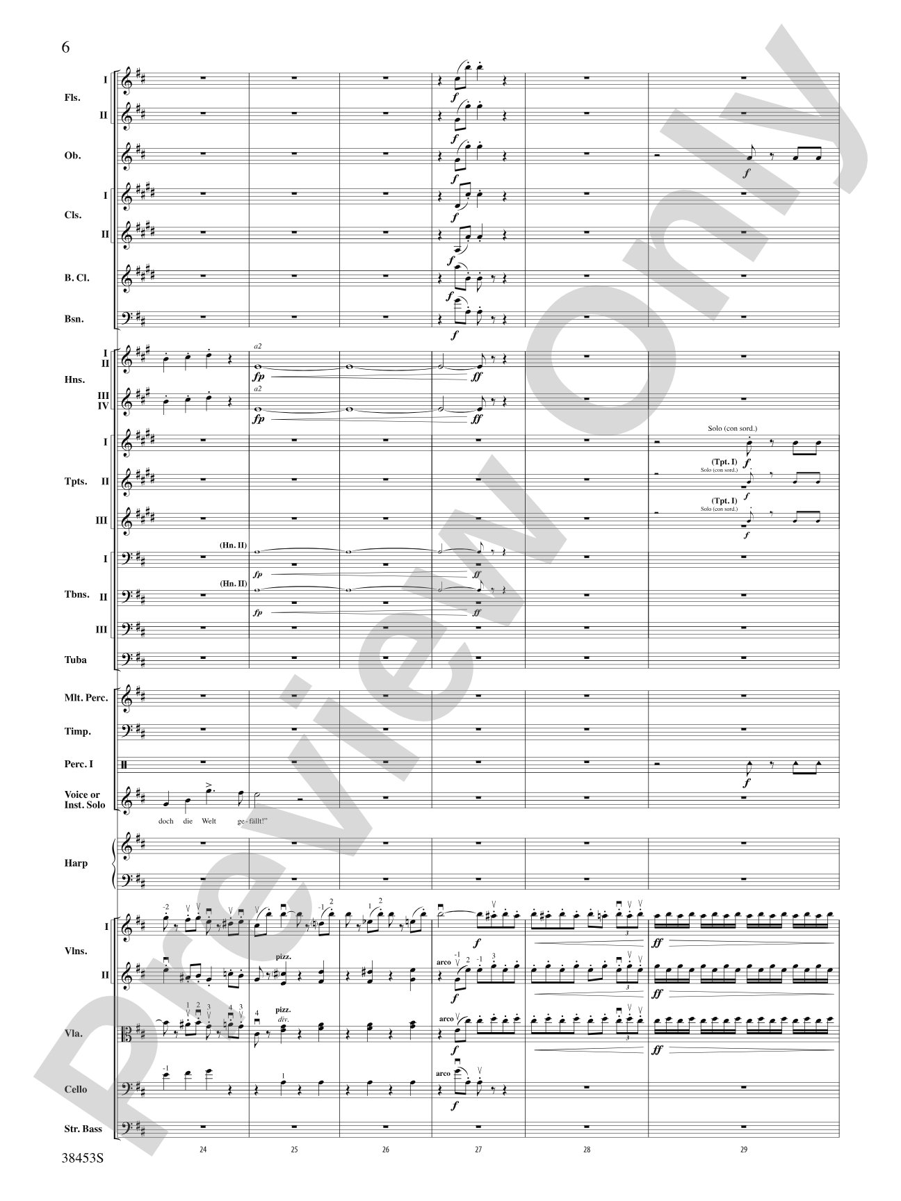 Ging heut Morgen übers Feld: Full Orchestra Conductor Score & Parts