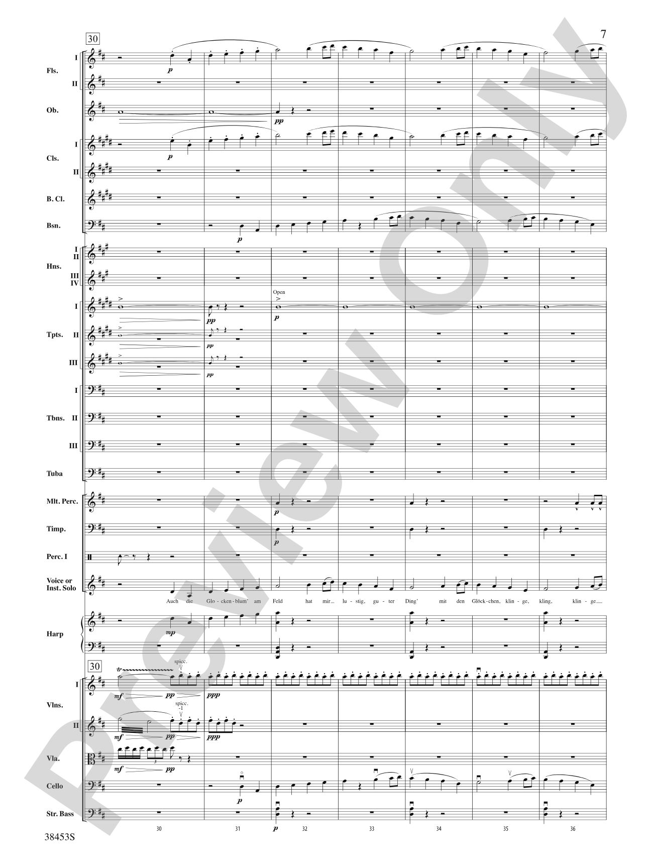 Ging heut Morgen übers Feld: Full Orchestra Conductor Score & Parts
