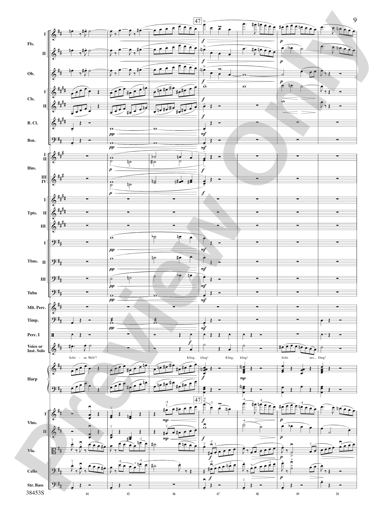 Ging heut Morgen übers Feld: Full Orchestra Conductor Score & Parts