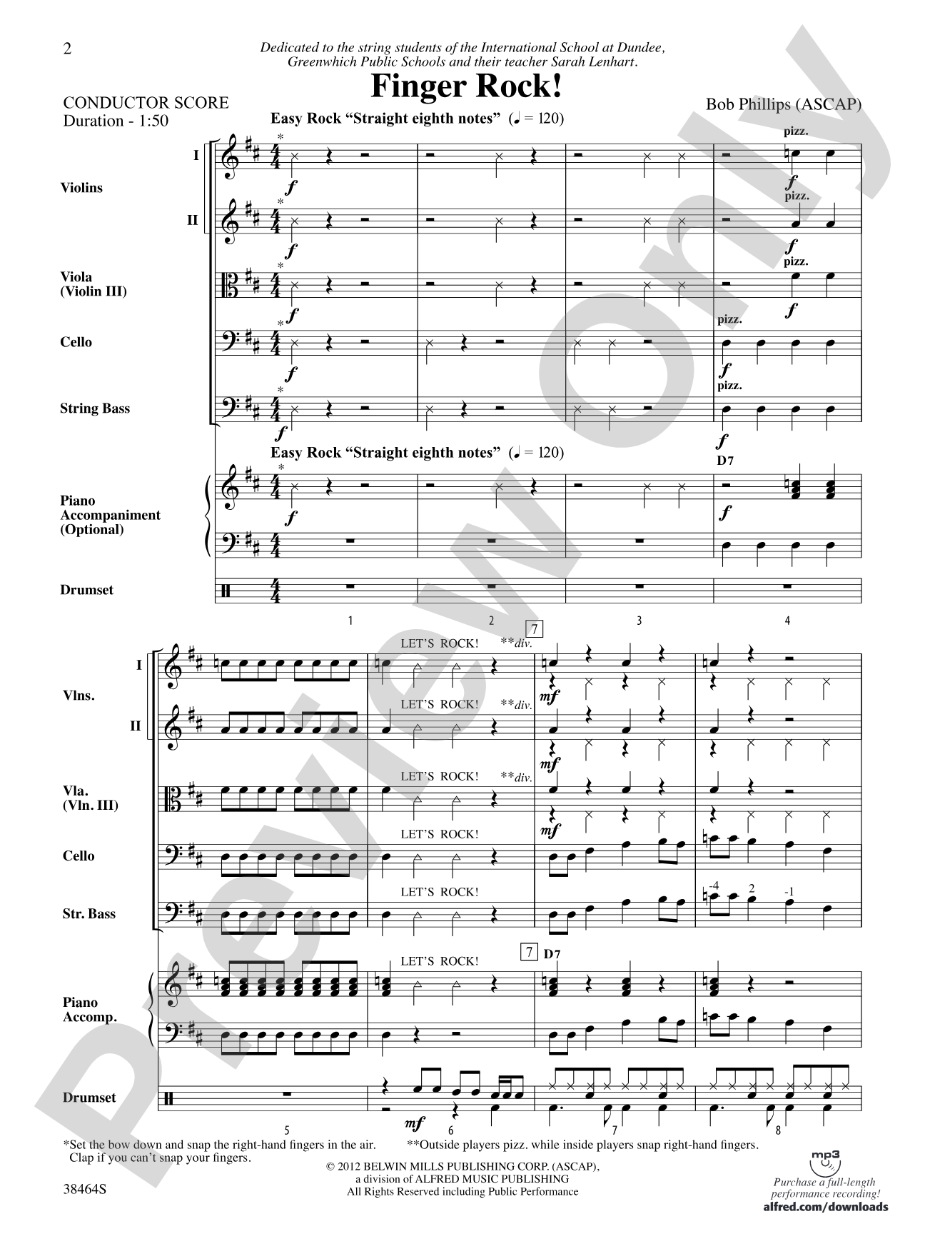 Finger Rock!: String Orchestra Conductor Score & Parts