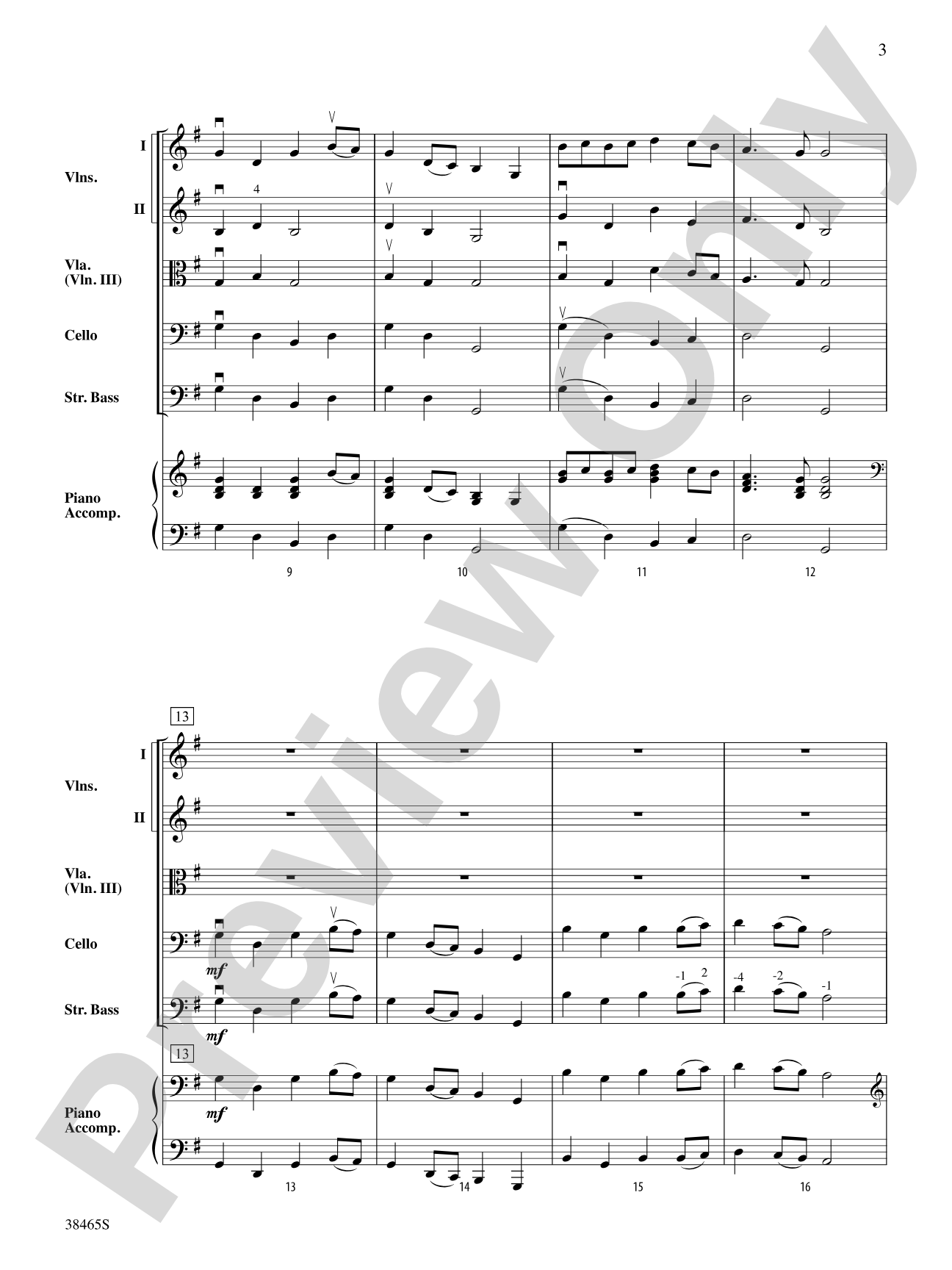 King William's March: String Orchestra Conductor Score & Parts