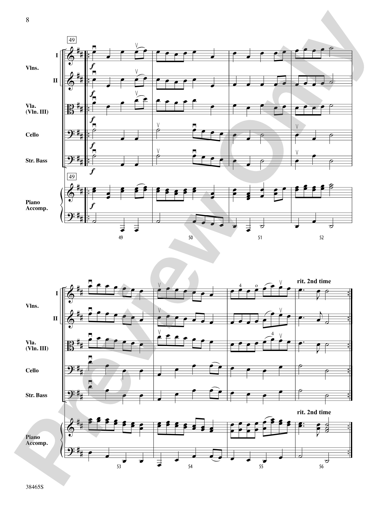 King William's March: String Orchestra Conductor Score & Parts