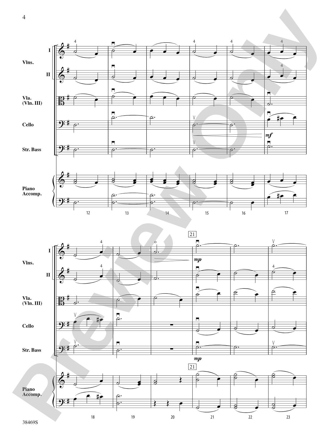 Pastorale (from The Christmas Concerto): String Orchestra Conductor Score & Parts