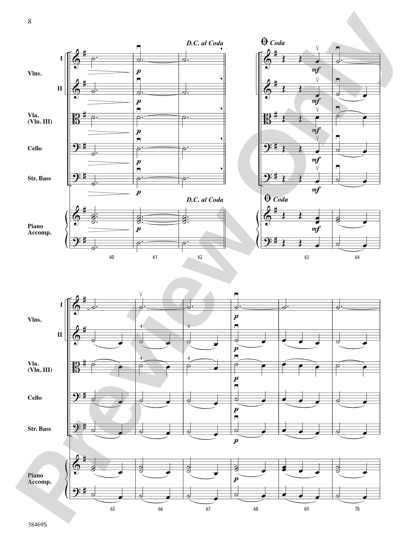 Pastorale (from The Christmas Concerto): String Orchestra Conductor Score & Parts