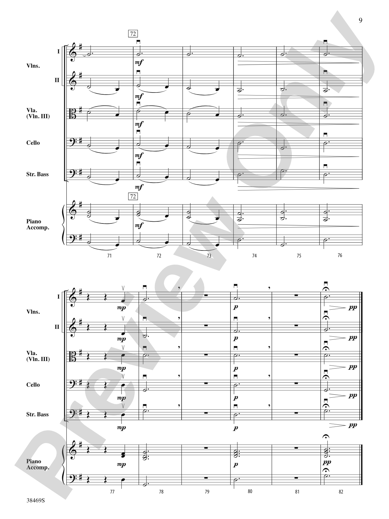Pastorale (from The Christmas Concerto): String Orchestra Conductor Score & Parts