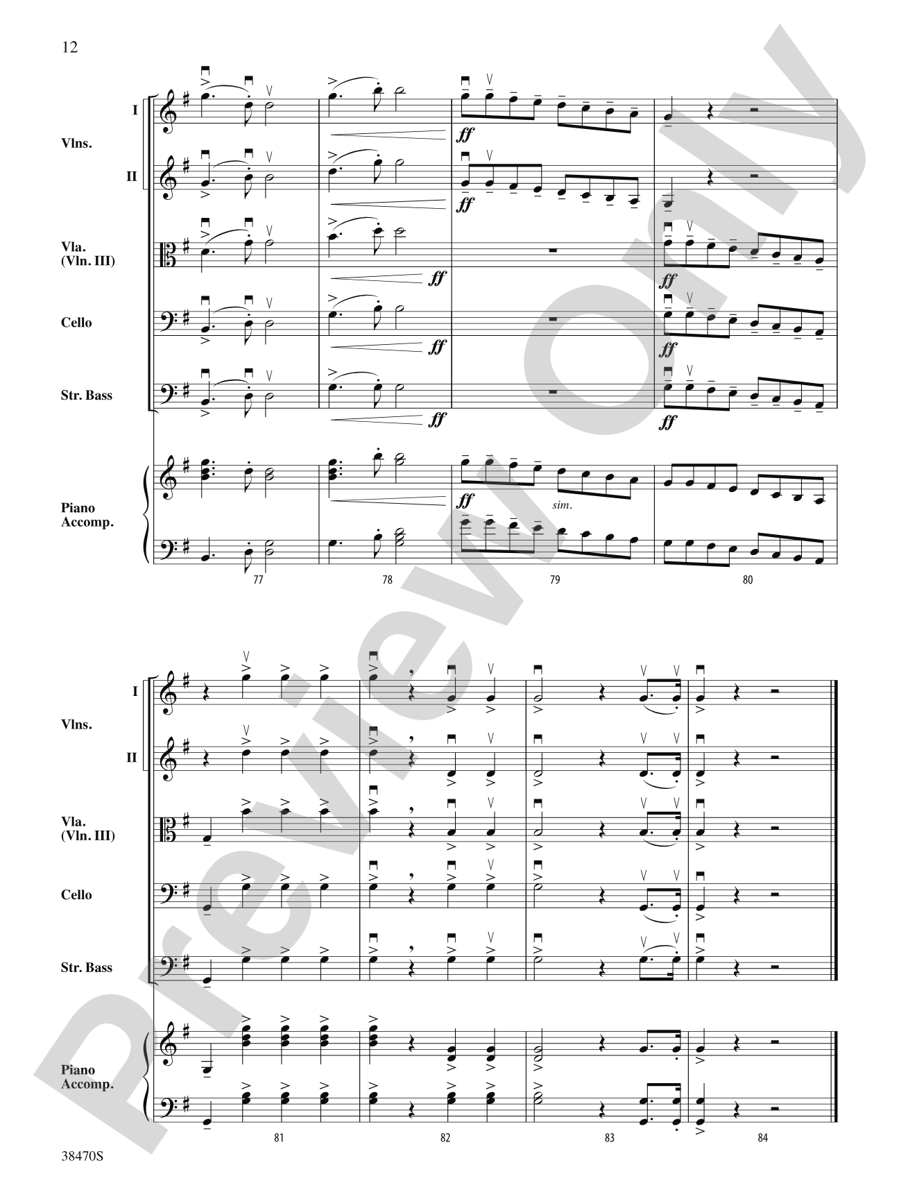 March from Symphony No. 6: String Orchestra Conductor Score & Parts