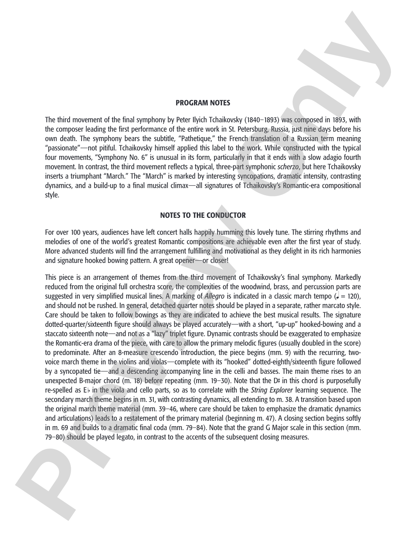 March from Symphony No. 6: String Orchestra Conductor Score & Parts