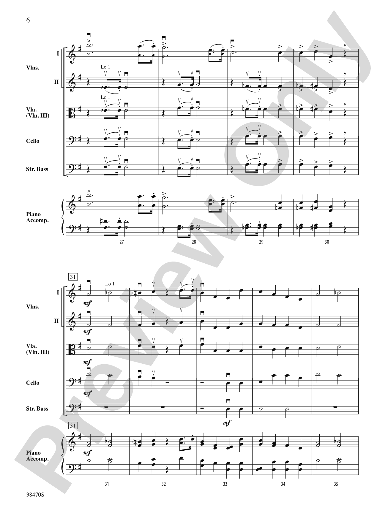 March from Symphony No. 6: String Orchestra Conductor Score & Parts