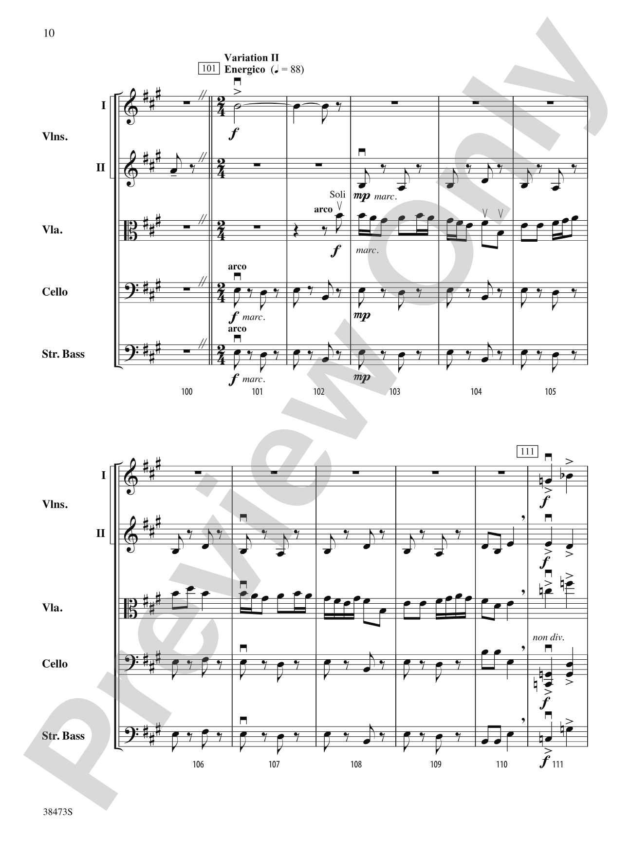 Lonestar Variations: String Orchestra Conductor Score & Parts
