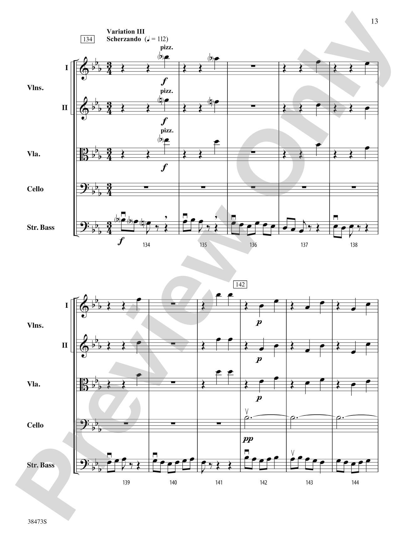 Lonestar Variations: String Orchestra Conductor Score & Parts