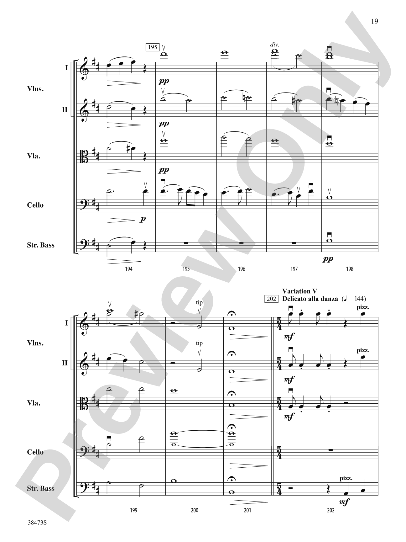 Lonestar Variations: String Orchestra Conductor Score & Parts