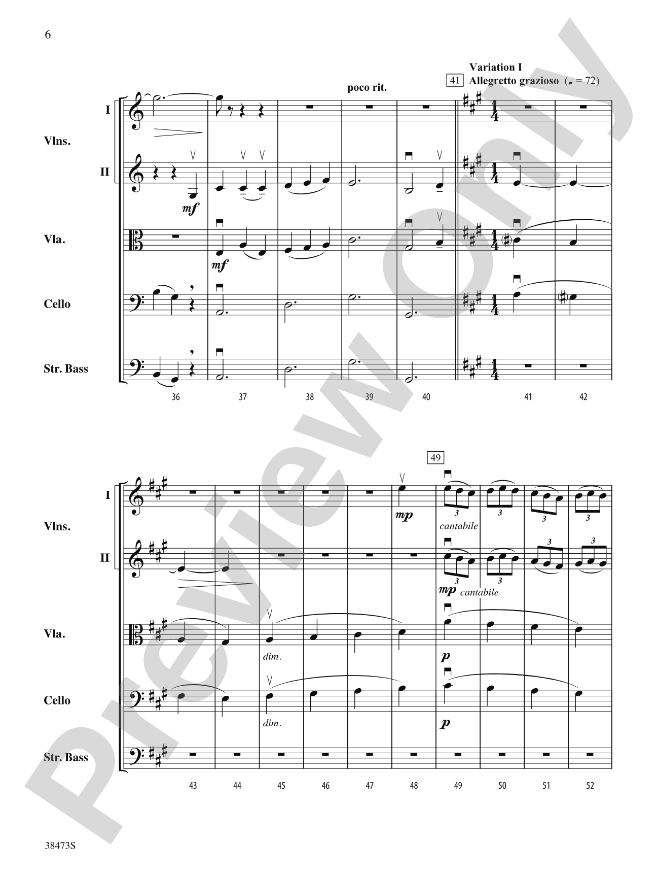 Lonestar Variations: String Orchestra Conductor Score & Parts