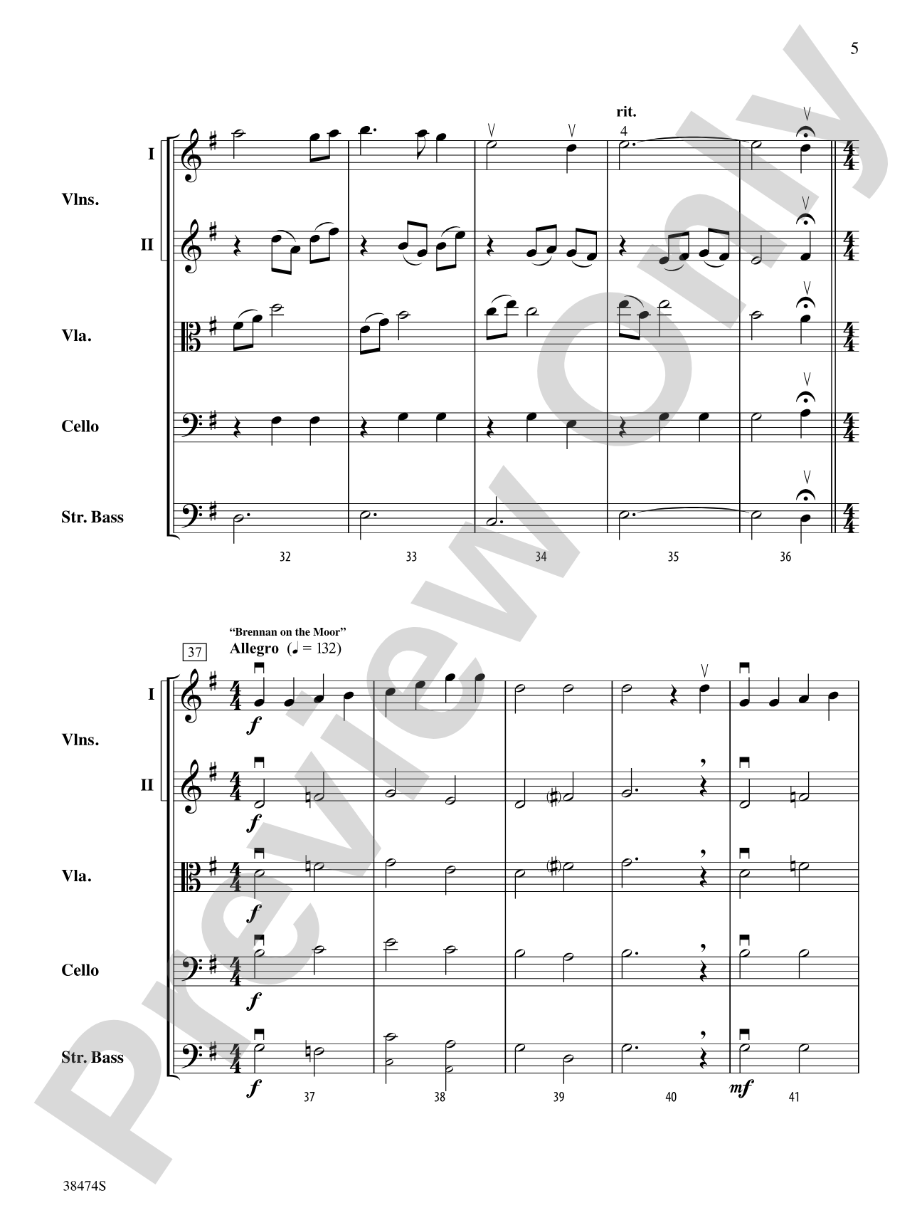 Two Irish Folk Songs: String Orchestra Conductor Score & Parts