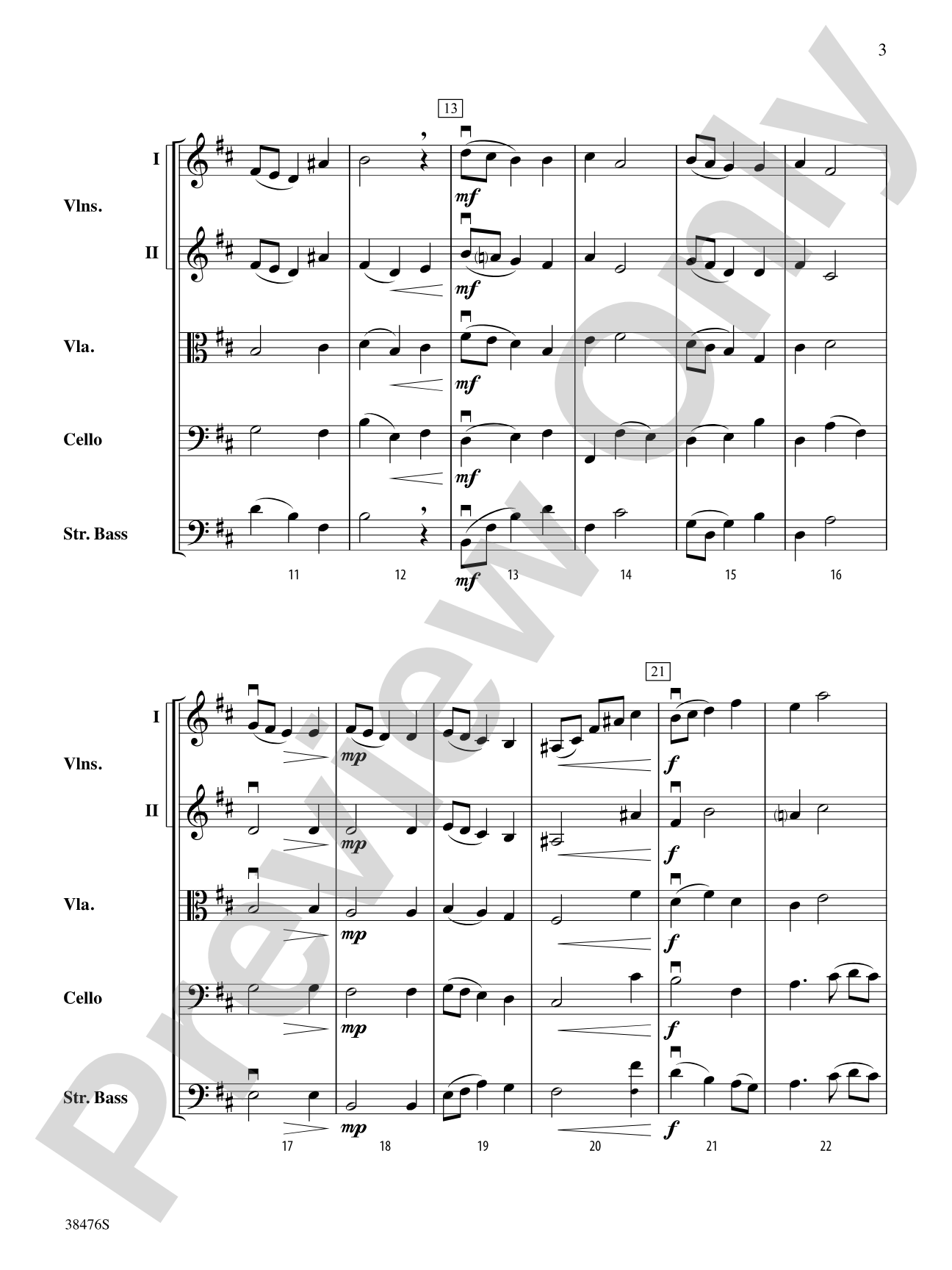 Jeunesse: String Orchestra Conductor Score & Parts