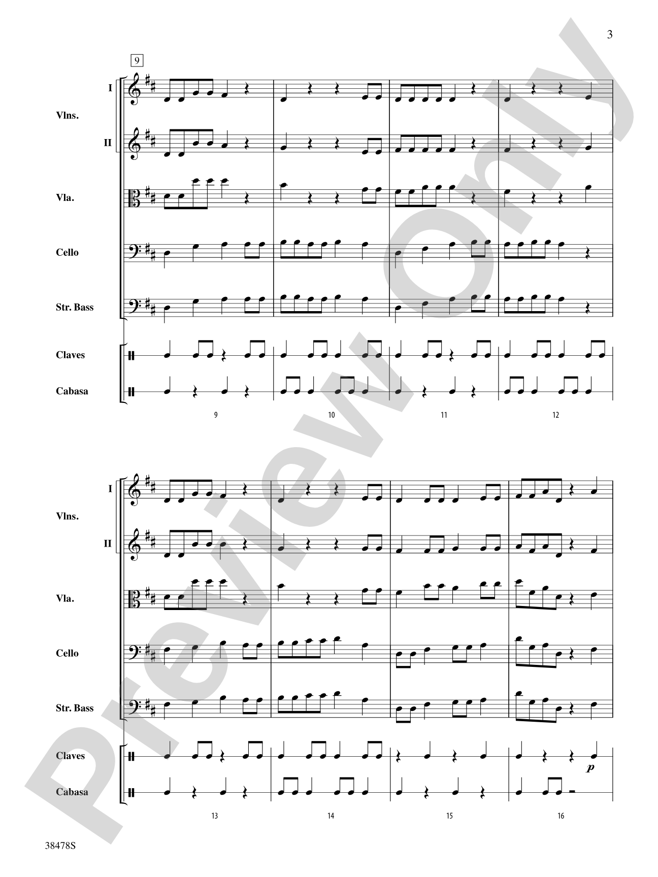 Samba del Sol: String Orchestra Conductor Score & Parts