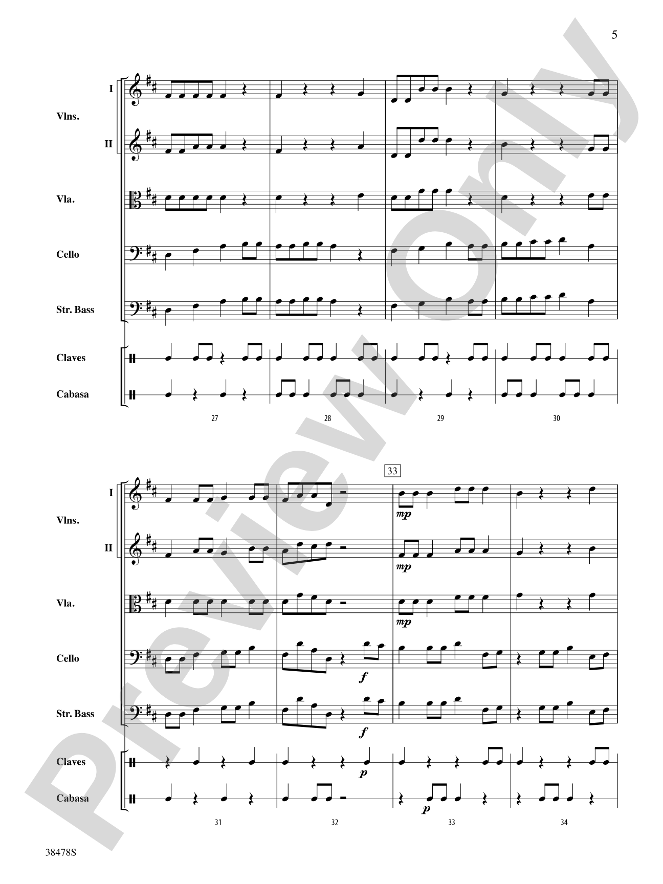 Samba del Sol: String Orchestra Conductor Score & Parts