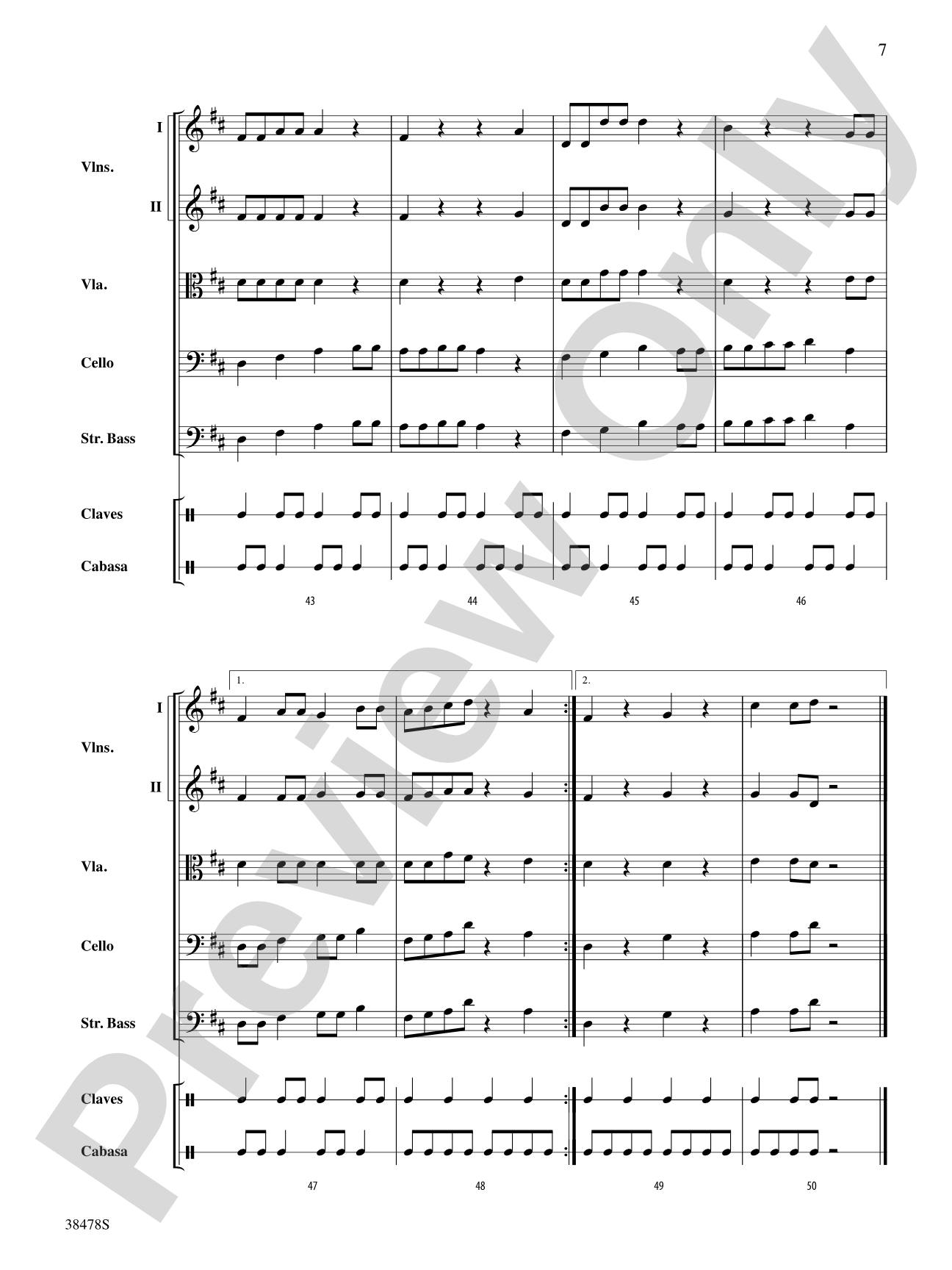 Samba del Sol: String Orchestra Conductor Score & Parts