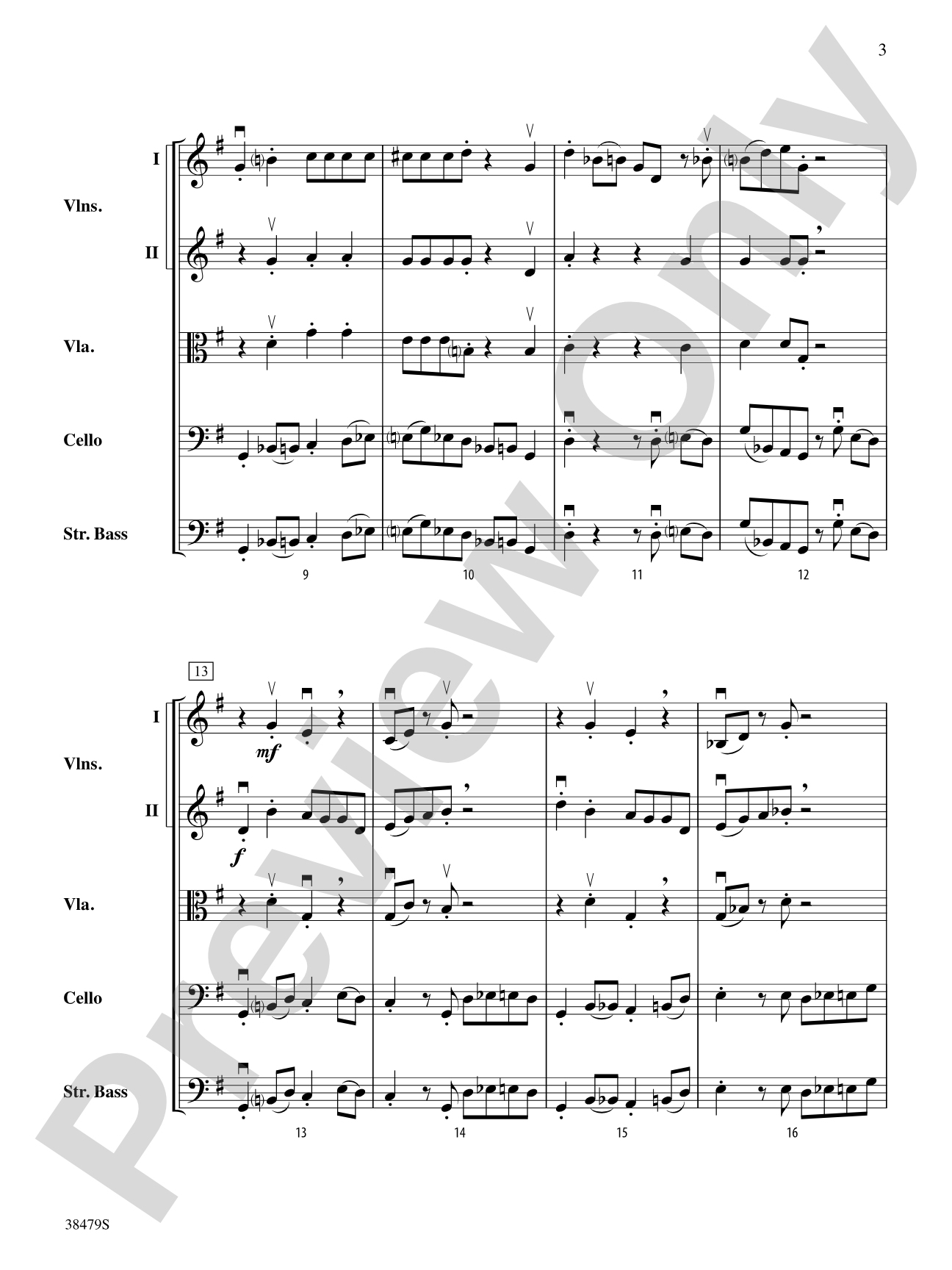 Beale Street Strut: String Orchestra Conductor Score & Parts