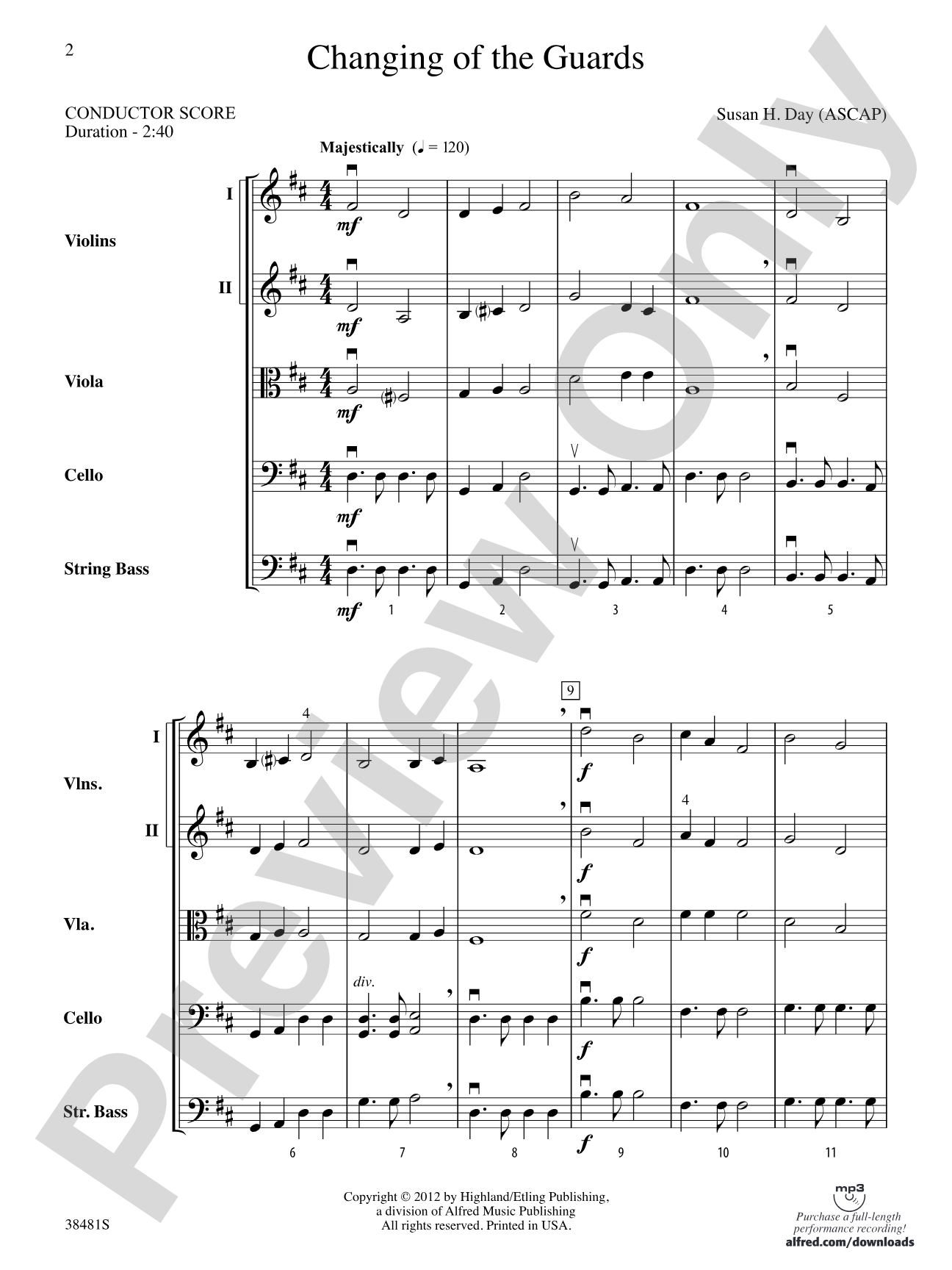 Changing of the Guards: String Orchestra Conductor Score & Parts