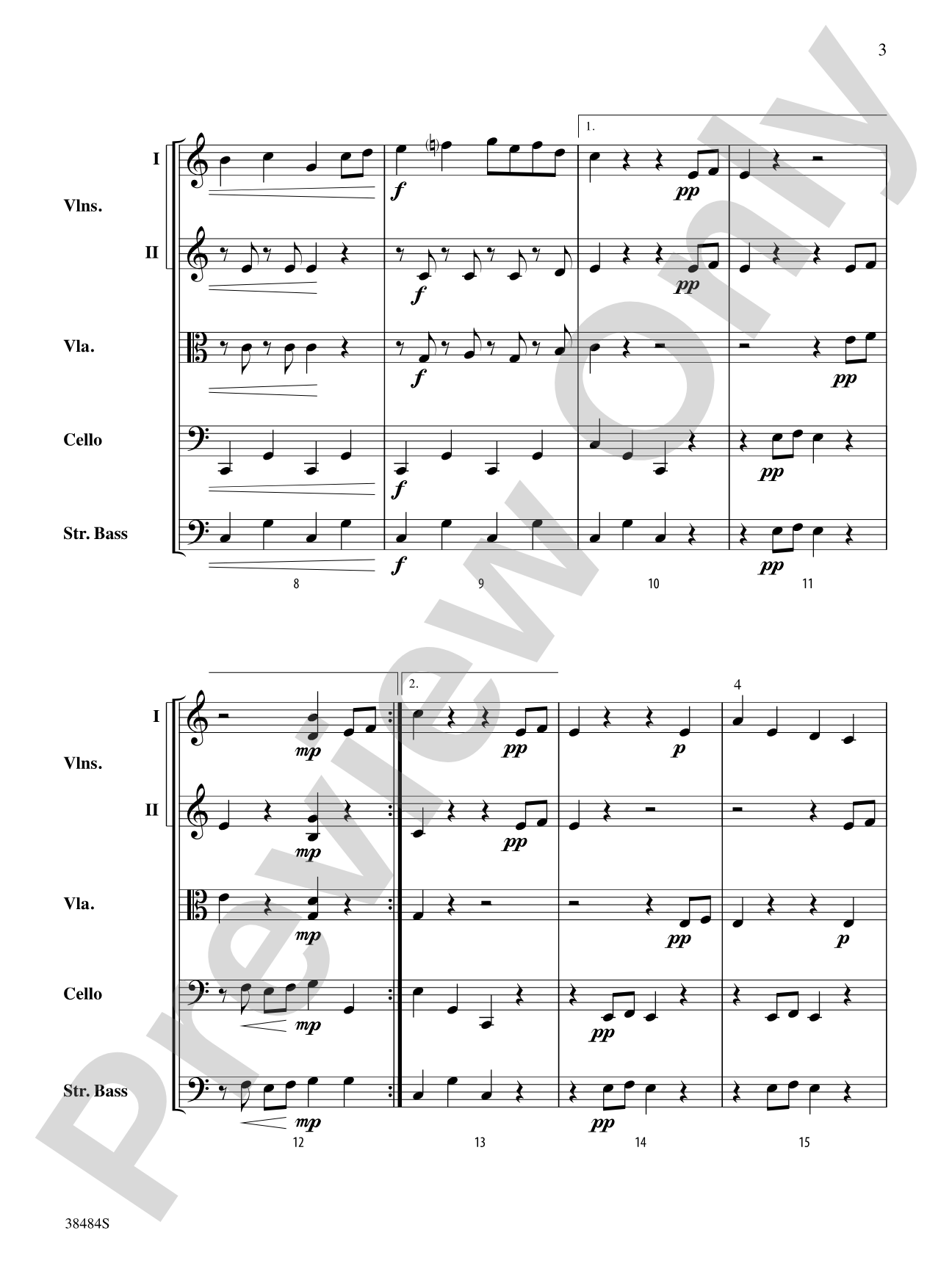 Penguin and Polar Bear March: String Orchestra Conductor Score & Parts