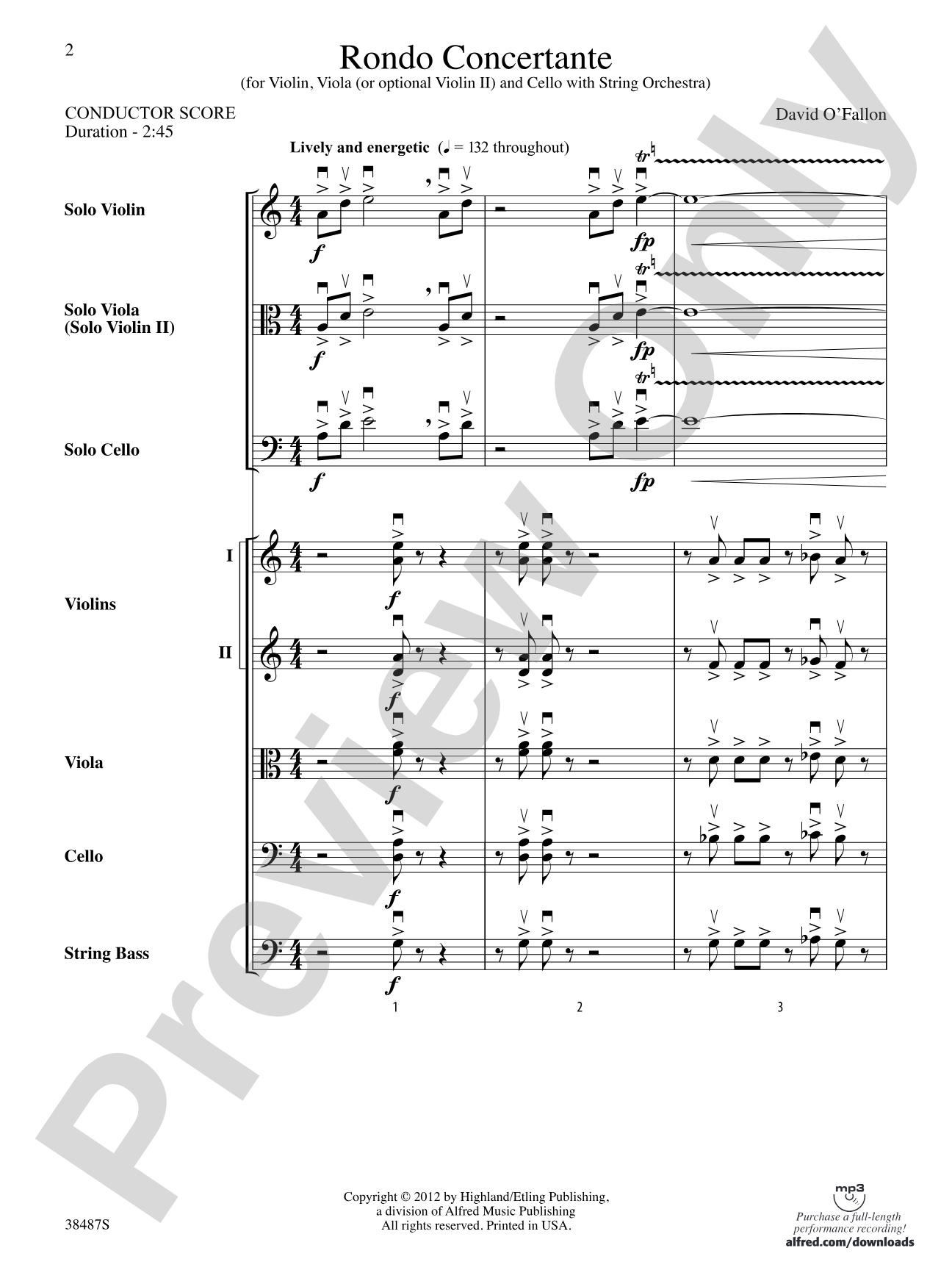 Rondo Concertante: String Orchestra Conductor Score & Parts