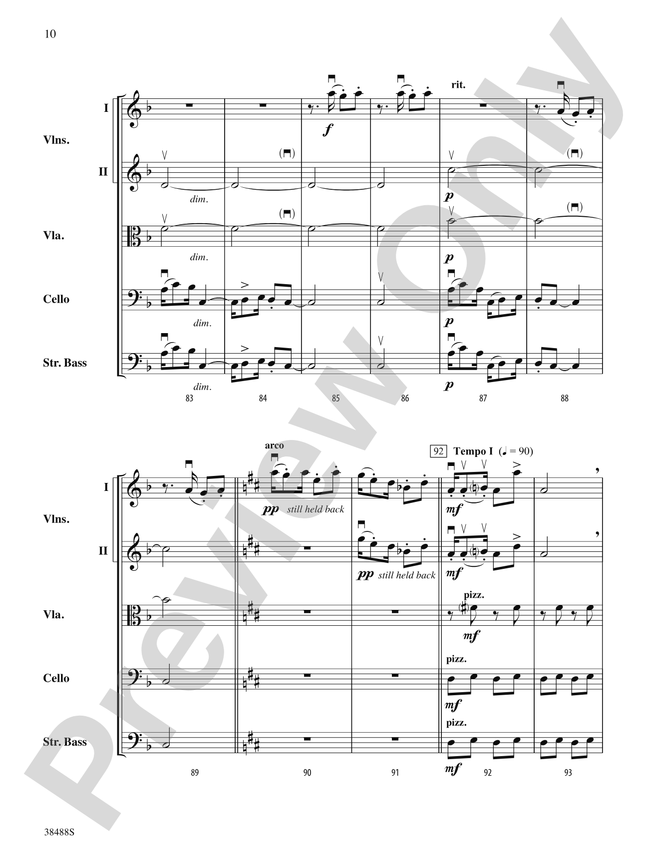 Golliwogg's Cakewalk: String Orchestra Conductor Score & Parts
