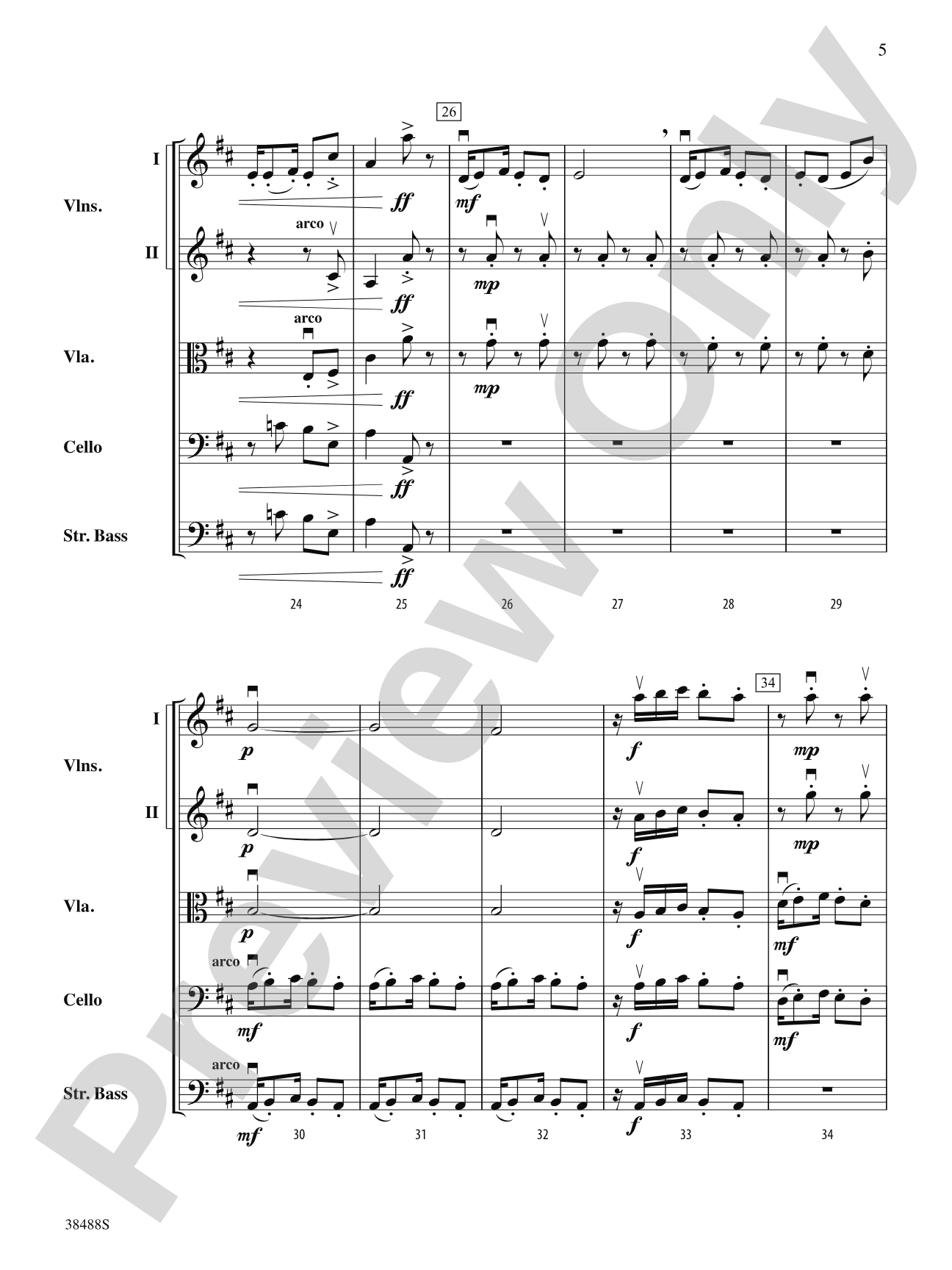 Golliwogg's Cakewalk: String Orchestra Conductor Score & Parts