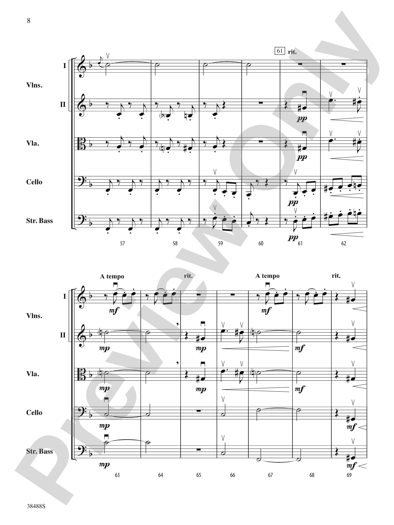 Golliwogg's Cakewalk: String Orchestra Conductor Score & Parts
