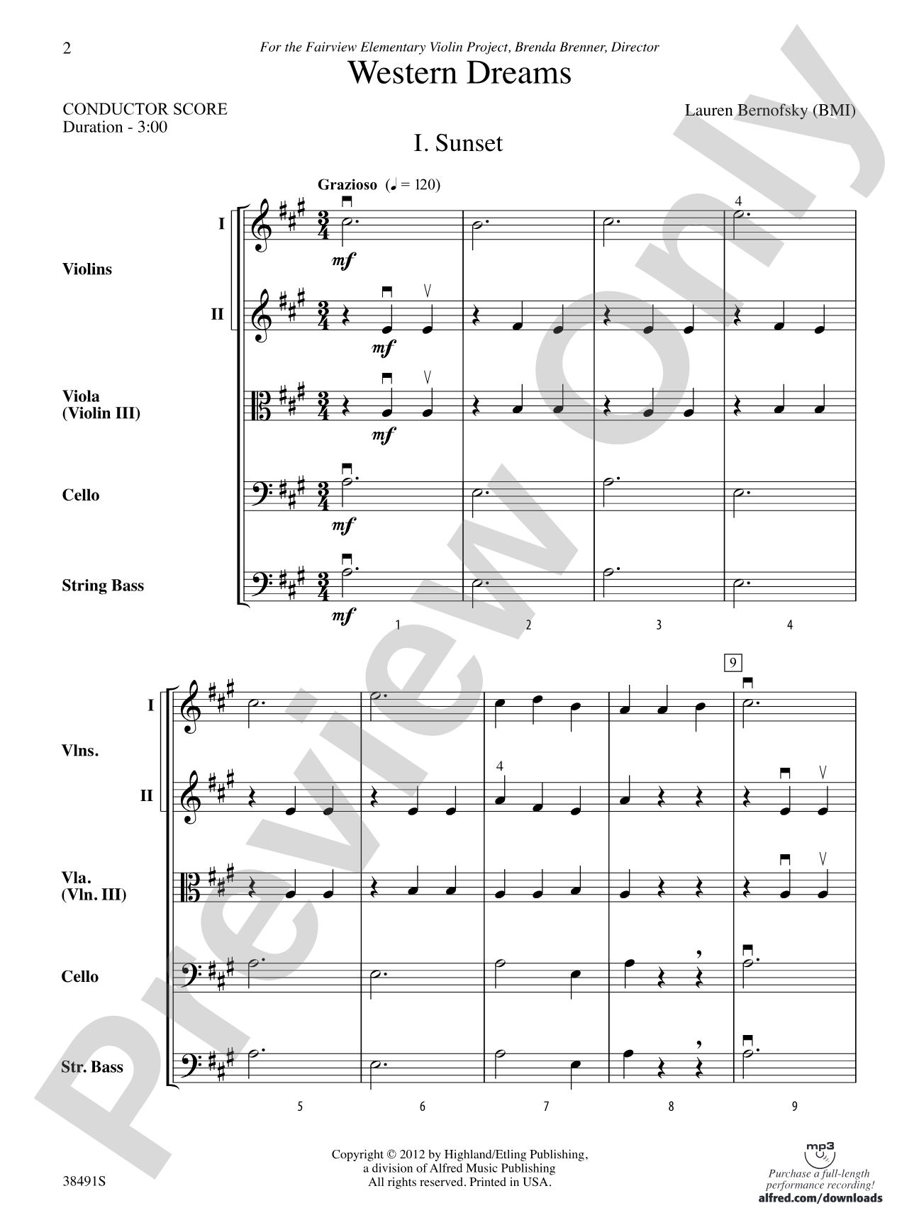 Western Dreams: String Orchestra Conductor Score & Parts