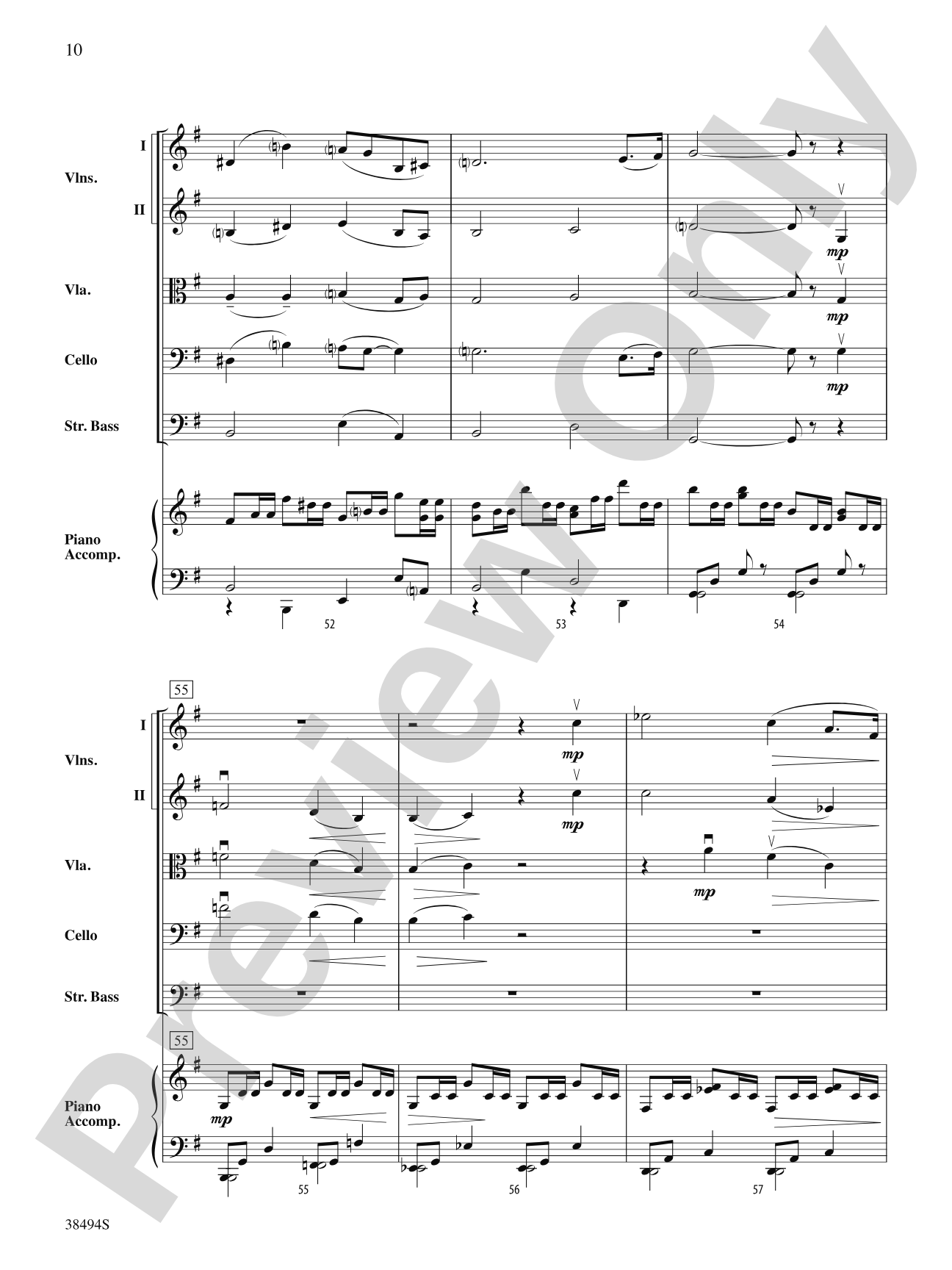 Cavatina: String Orchestra Conductor Score & Parts