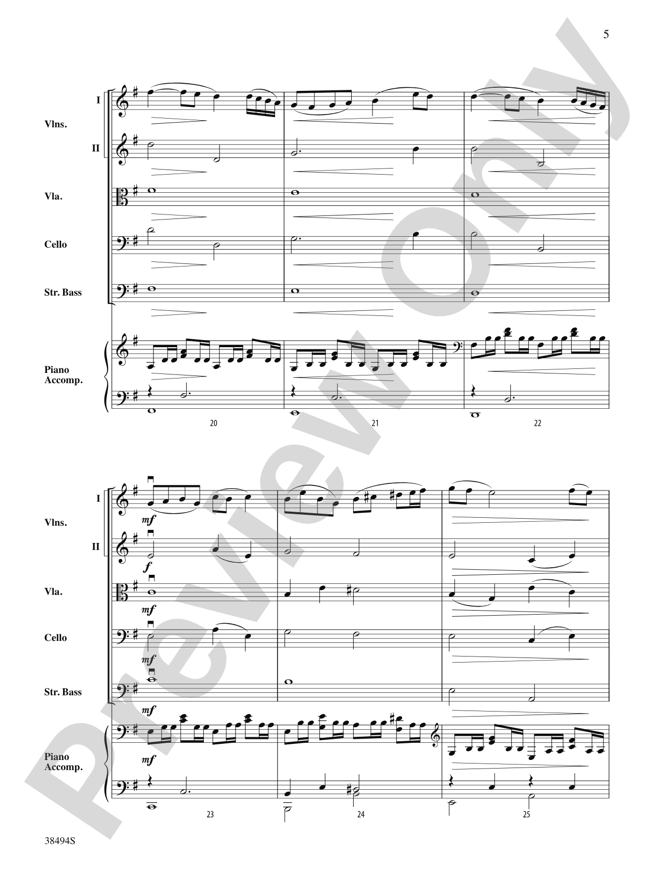 Cavatina: String Orchestra Conductor Score & Parts