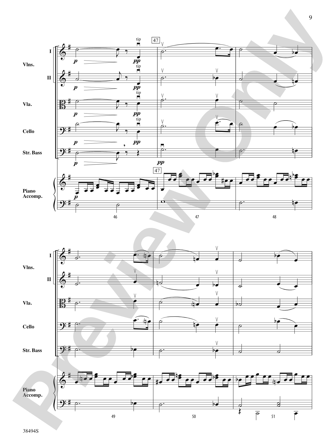 Cavatina: String Orchestra Conductor Score & Parts