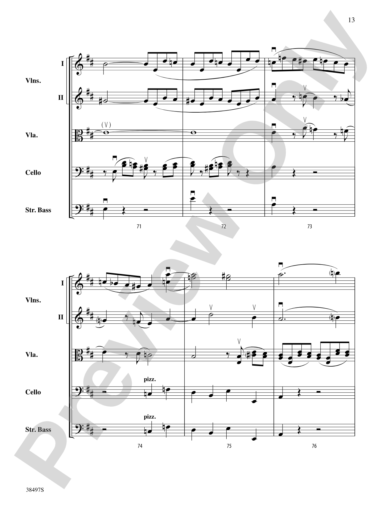 Symphony No. 38: String Orchestra Conductor Score & Parts
