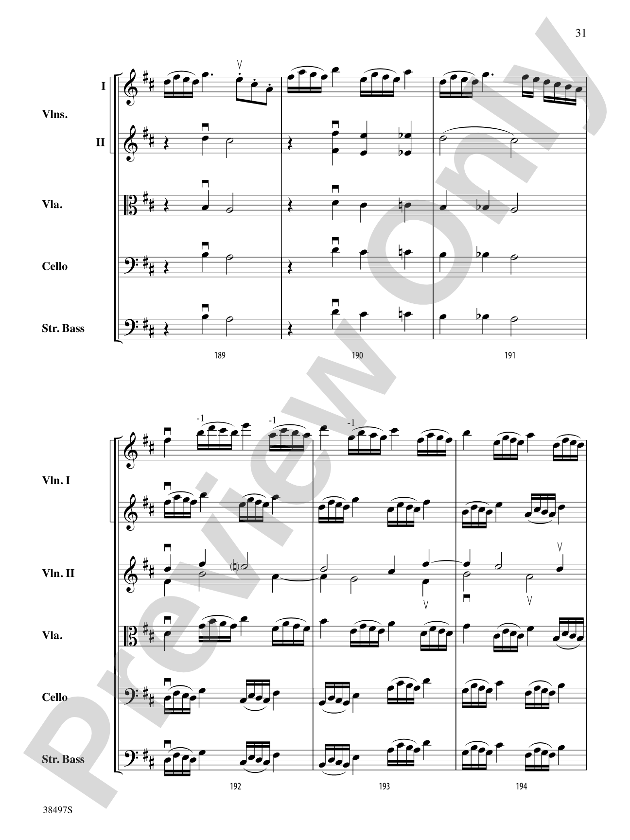 Symphony No. 38: String Orchestra Conductor Score & Parts