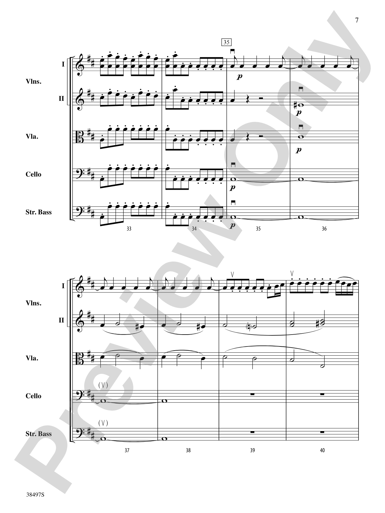 Symphony No. 38: String Orchestra Conductor Score & Parts