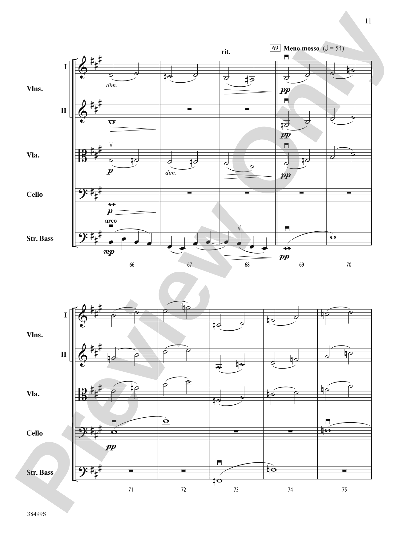 A Little Stream: String Orchestra Conductor Score & Parts