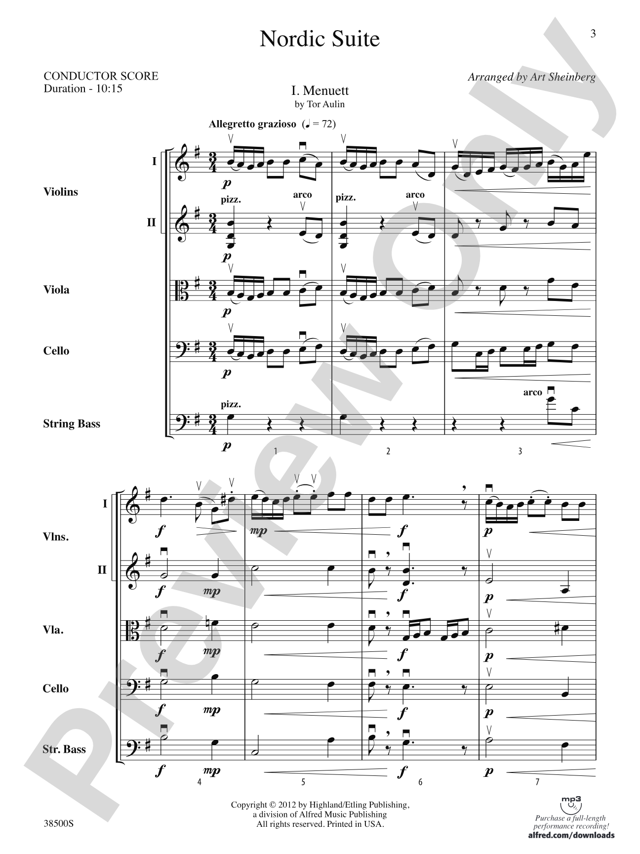 Nordic Suite: String Orchestra Conductor Score & Parts