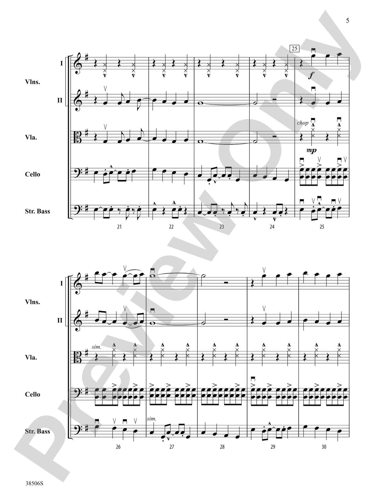 Today: String Orchestra Conductor Score & Parts