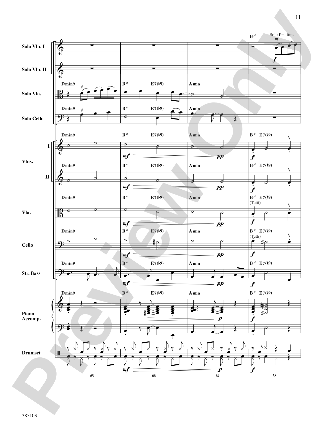 Bossa Rojo: String Orchestra Conductor Score & Parts