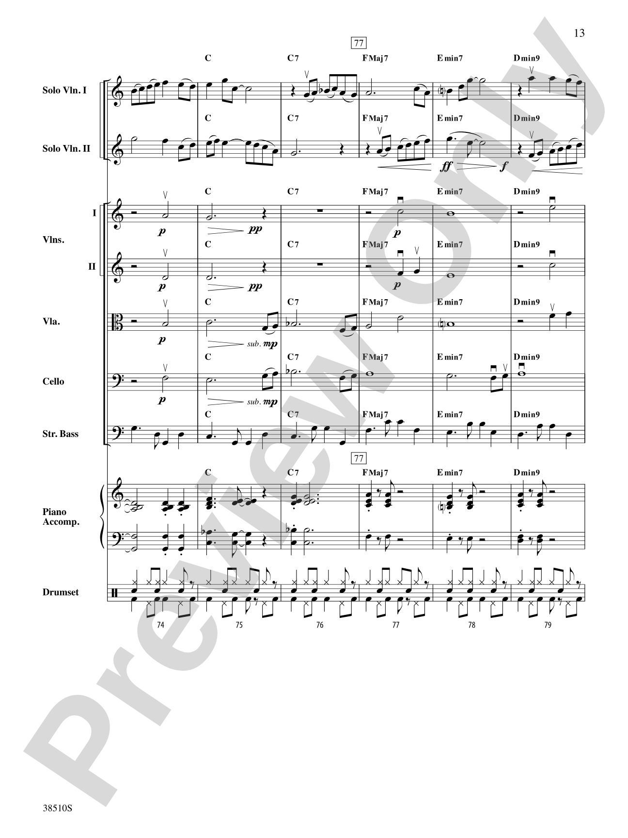 Bossa Rojo: String Orchestra Conductor Score & Parts