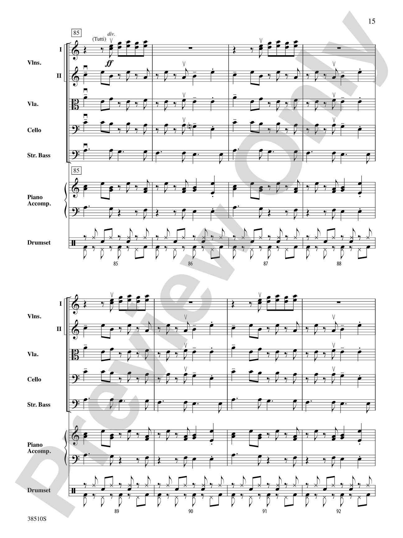 Bossa Rojo: String Orchestra Conductor Score & Parts