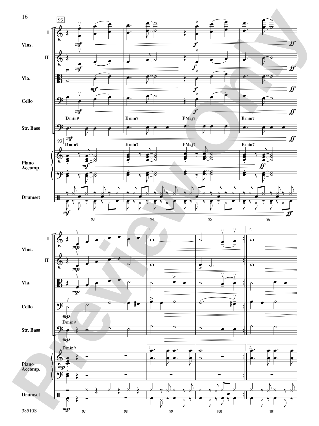 Bossa Rojo: String Orchestra Conductor Score & Parts