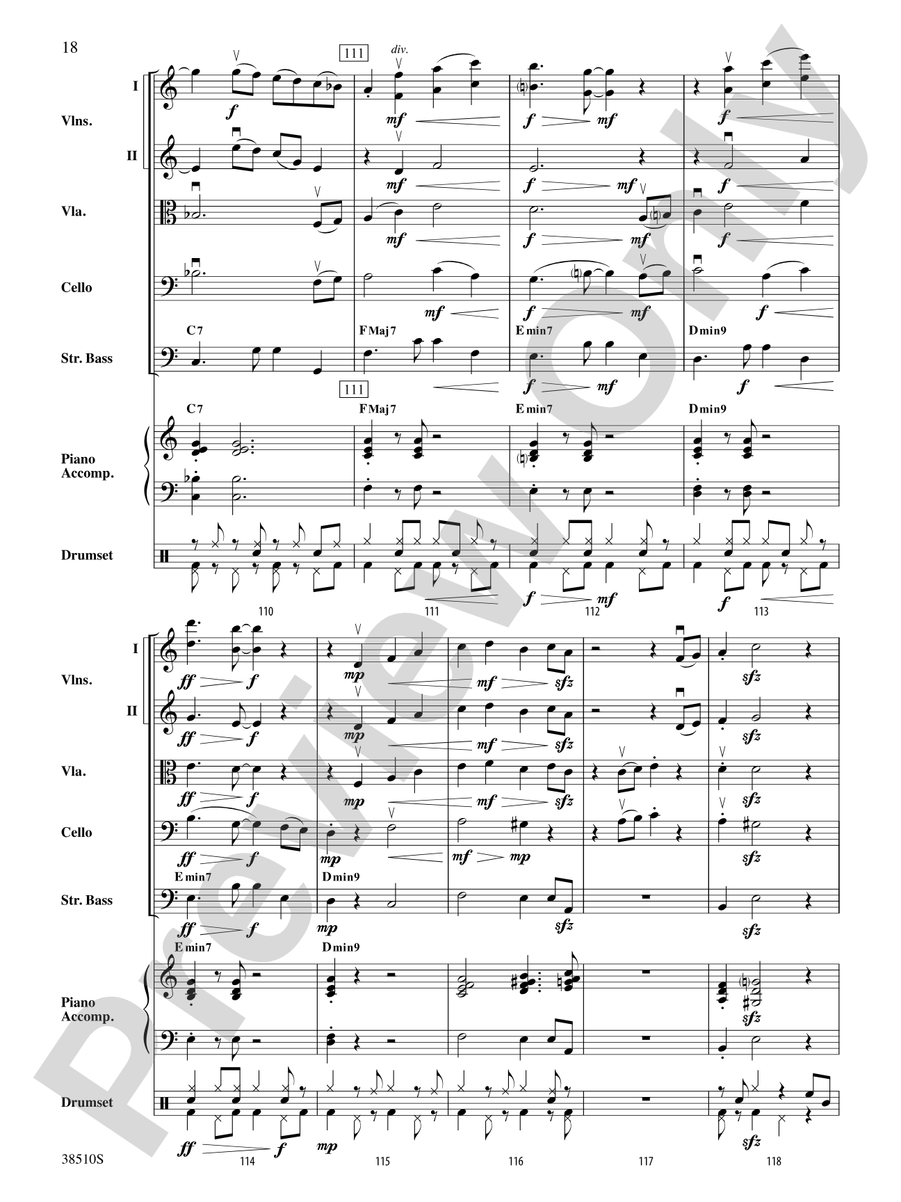 Bossa Rojo: String Orchestra Conductor Score & Parts