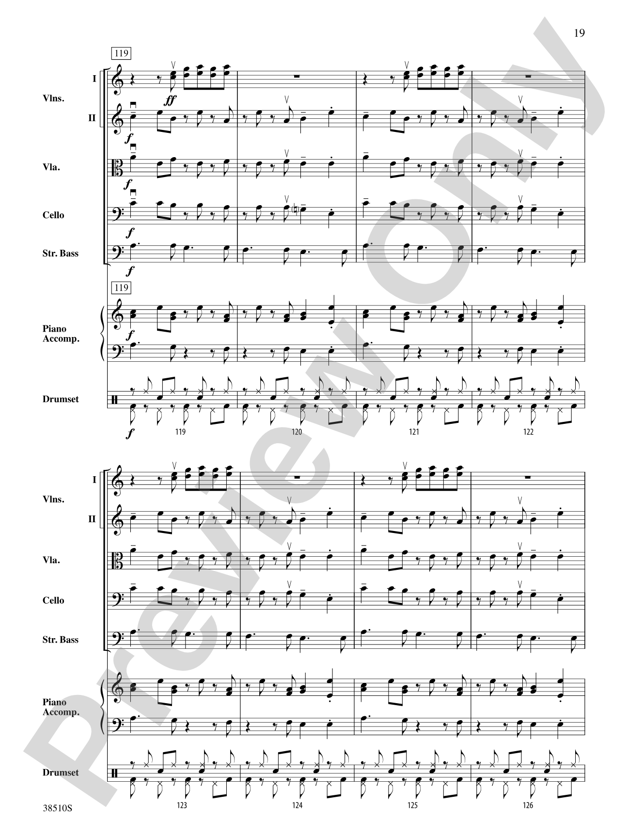 Bossa Rojo: String Orchestra Conductor Score & Parts
